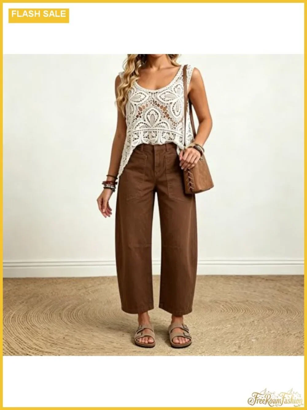 Women's Stretchy Cropped Baggy Barrel Jeans Mid Rise Boyfriend Denim Pants